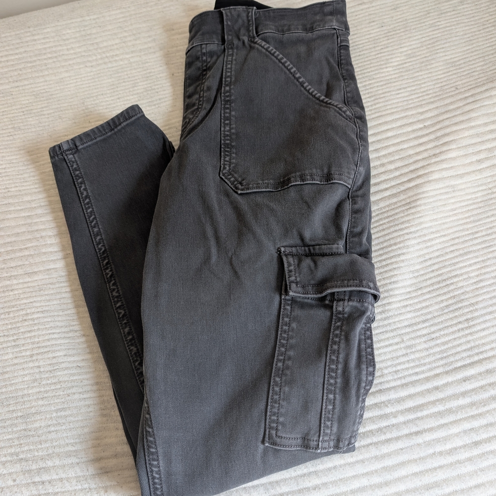 SPANX Women’s Skinny Cargo Jeans in Charcoal Gray